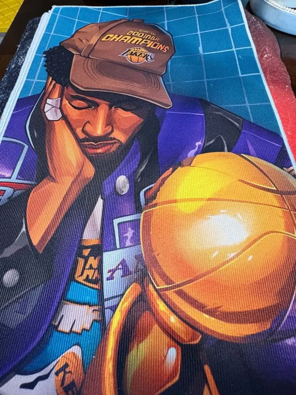 Kobe Bryant 2001 NBA Champions Lakers Tribute Custom Area Rug